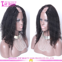 2015 venta caliente Afro Kinky U Parte peluca 7A Grado Mongolian cabello humano Afro Kinky U parte peluca